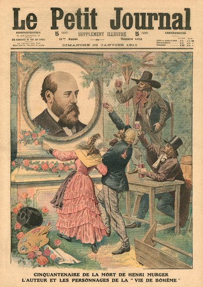 Fiftieth Anniversary of the Death of Henri Murger, the Author and the Characters of 